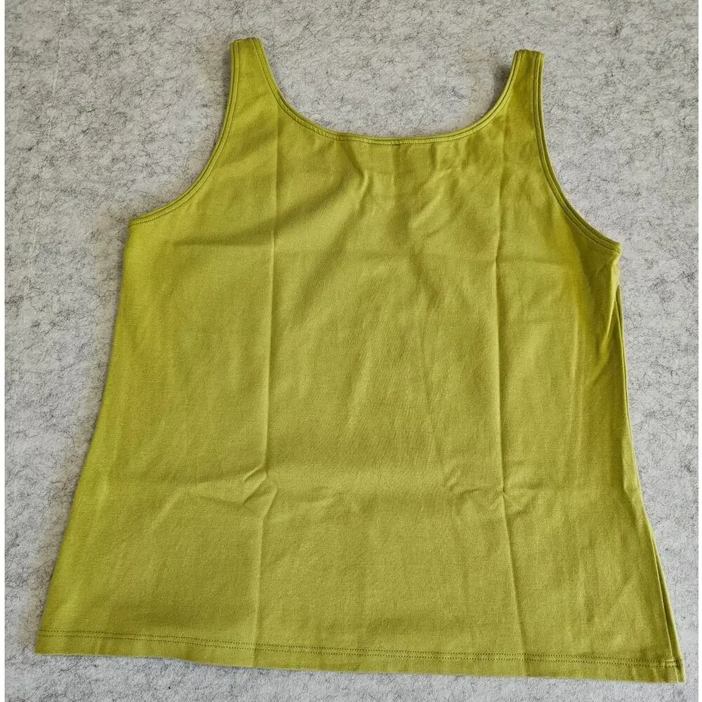 Eileen Fisher Scoop Neck Organic Cotton Jersey Tank Top Cotton Lycra Blend, Sz S